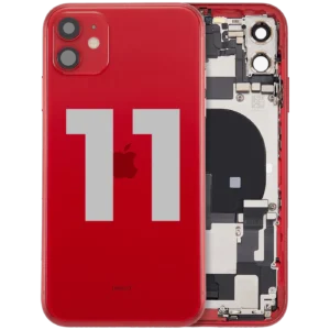 Back Housing W/ Charging Port Flex & Small Parts For iPhone 11 (Used OEM Pull: Grade C) (Red)