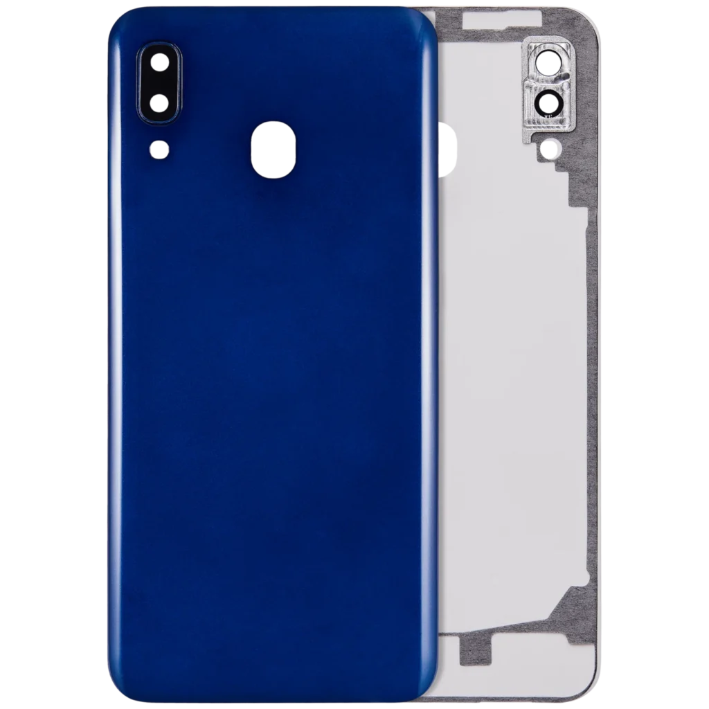 Back Cover Glass With Camera Lens For Samsung Galaxy A20 (A205 / 2019) (Aftermarket Plus) (Blue)