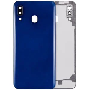 Back Cover Glass With Camera Lens For Samsung Galaxy A20 (A205 / 2019) (Aftermarket Plus) (Blue)