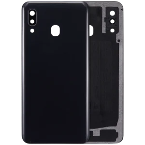 Back Cover Glass With Camera Lens For Samsung Galaxy A30 (A305 / 2019) (Aftermarket Plus) (Black)
