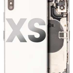 Back Housing W/ Small Components Pre-Installed For iPhone XS (Used OEM Pull: Grade C) (Silver)