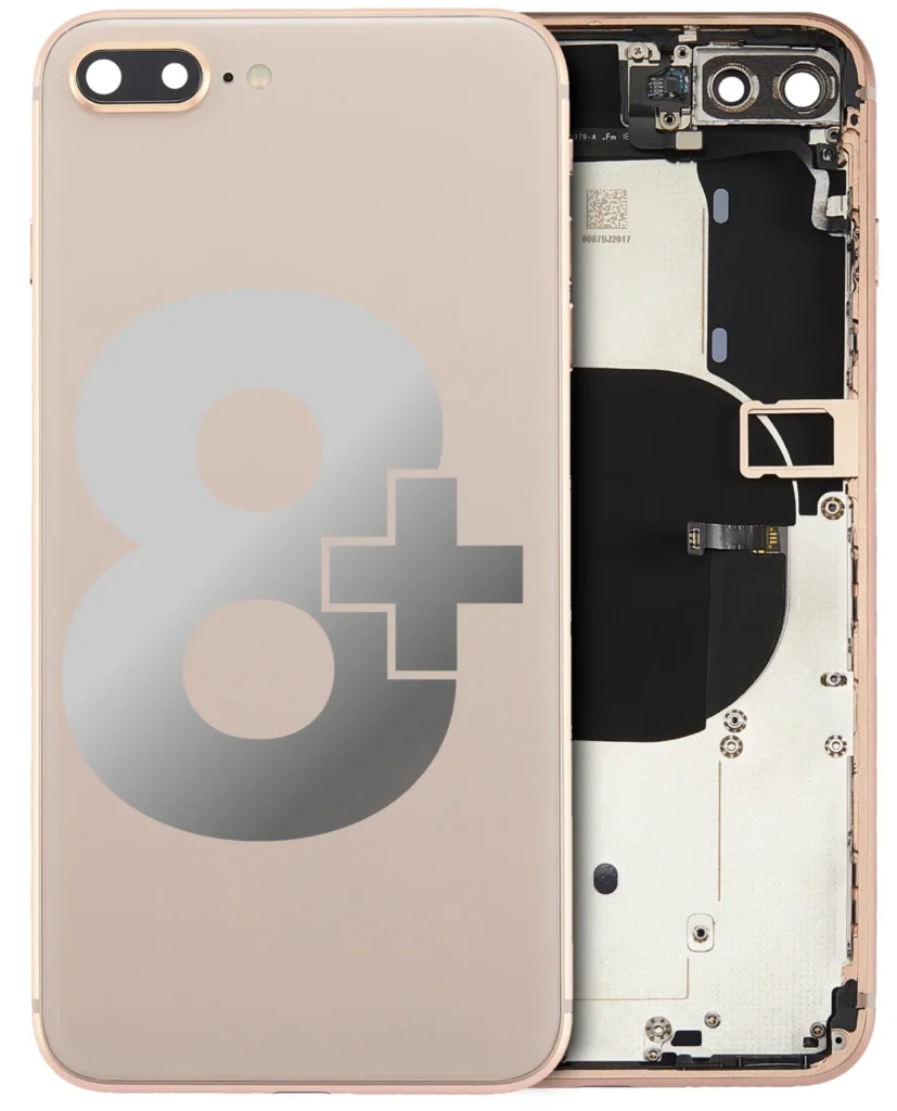 Back Housing W/ Small Components Pre-Installed For iPhone 8 Plus (Used OEM Pull: Grade B) (Gold)