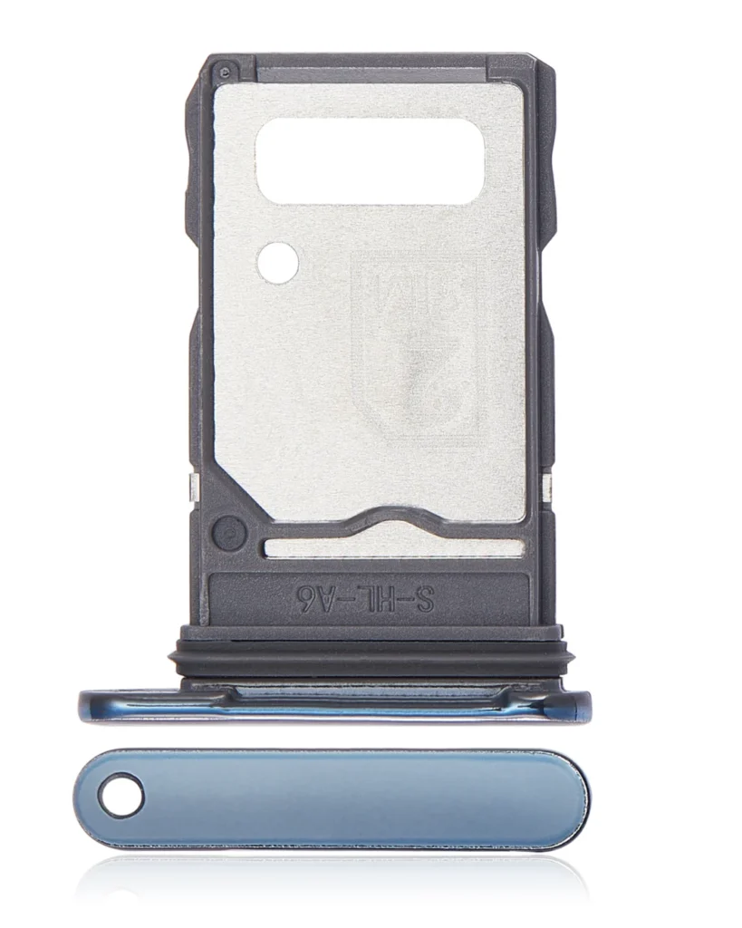 Dual Sim Card Tray For Motorola Edge 20 Pro (XT2153-1 / 2021) (Blue Vegan Leather)