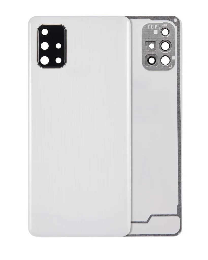 Back Cover Glass With Camera Lens For Samsung Galaxy A71 (A715 / 2020) (Aftermarket Plus) ( Prism Crush Silver)