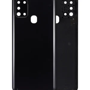 Back Cover Glass With Camera Lens For Samsung Galaxy A21S (A217 / 2020) (Aftermarket Plus) (Black)