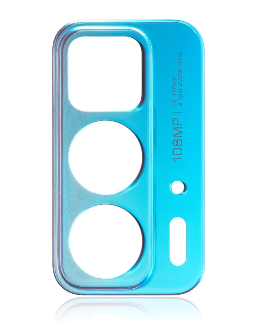 Back Camera Lens Bracket For Motorola Edge 20 Pro (XT2153-1 / 2021) (Blue Vegan Leather)