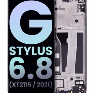 LCD Assembly With Frame For Motorola Moto G Stylus 6.8" (XT2115 / 2021) (Genuine OEM) (Aurora Black)
