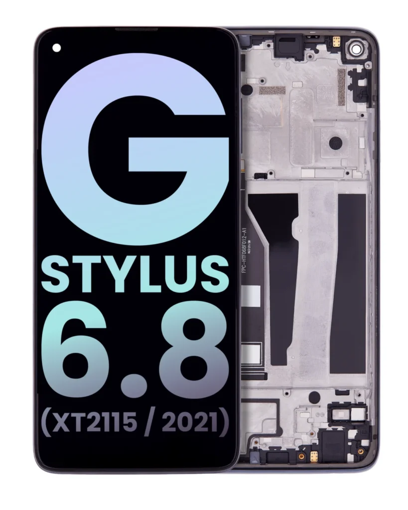 LCD Assembly With Frame For Motorola Moto G Stylus 6.8" (XT2115 / 2021) (Genuine OEM) (Aurora Black)