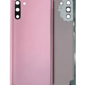 Back Cover Glass With Camera Lens For Samsung Galaxy Note 10 (No Logo) (Aftermarket Plus) (Aura Pink)