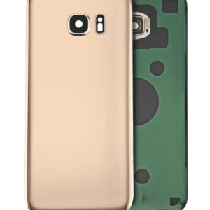 Back Cover Glass With Camera Lens For Samsung Galaxy S7 (No Logo) (Aftermarket Plus) Edge (Gold)