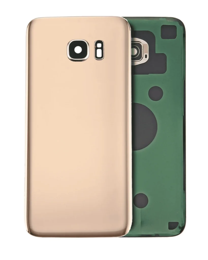 Back Cover Glass With Camera Lens For Samsung Galaxy S7 (No Logo) (Aftermarket Plus) Edge (Gold)