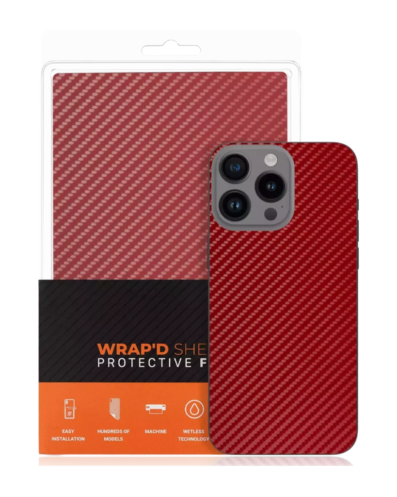 Wrapd Skin - Carbon Fiber Pattern (Red) (10 Pack)