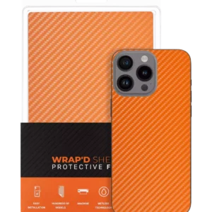 Wrapd Skin - Carbon Fiber Pattern (Orange) (10 Pack)
