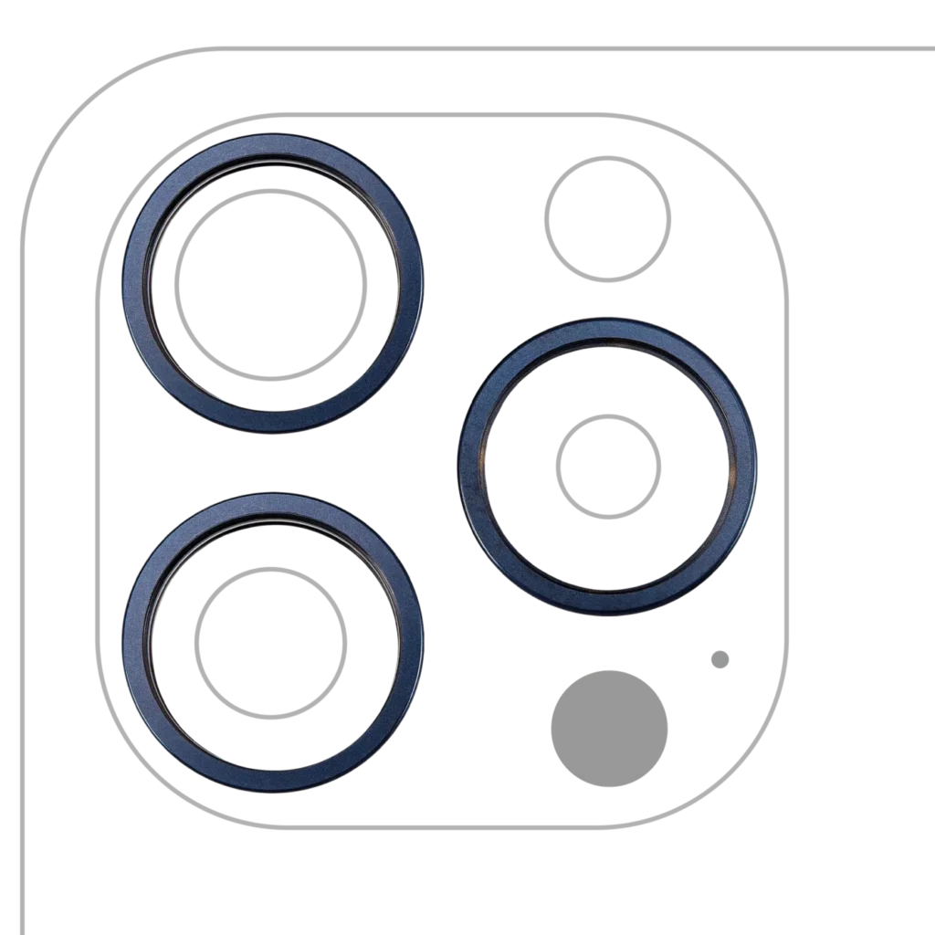 Back Camera Bezel Ring Only For iPhone 15 Pro (Blue Titanium) (3 Piece Set)