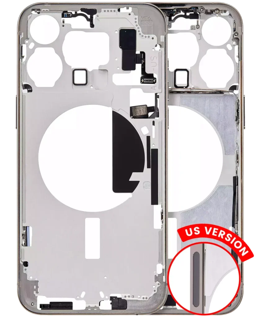 Mid-Frame Housing W/ Small Parts For iPhone 15 Pro Max (US Version) (Aftermarket Plus) (Natural Titanium)