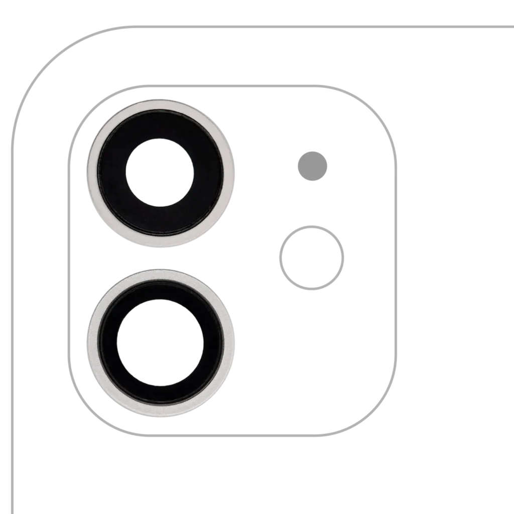 Back Camera Lens With Bracket & Bezel For iPhone 12 / 12 Mini (Aftermarket Plus) (White)