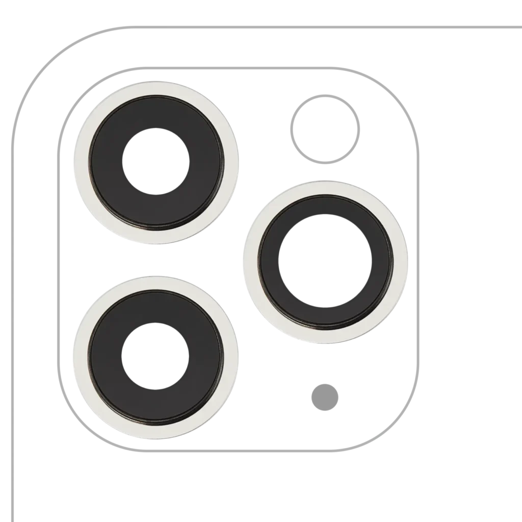 Back Camera Lens With Bracket & Bezel For iPhone 11 Pro / Pro Max (3 Piece Set) (Aftermarket Plus) (White)