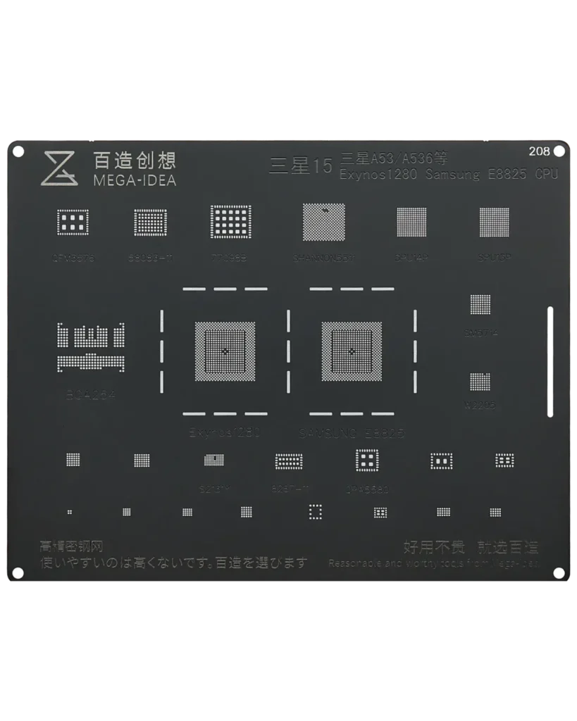 Bumblebee Stencil (QS208) For Samsung 15 A53-A536 and etc.Exynos 1280 Samsung E8825 CPU (Black) (Qianli)
