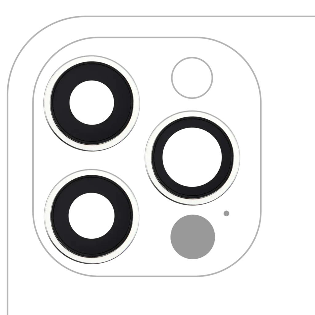 Back Camera Lens With Bracket & Bezel For iPhone 12 Pro (3 Piece Set) (Real Sapphire / Premium) (Silver)