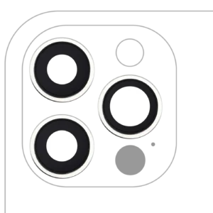 Back Camera Lens With Bracket & Bezel For iPhone 12 Pro (3 Piece Set) (Real Sapphire / Premium) (Silver)