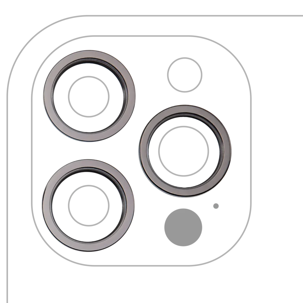 Back Camera Bezel Ring Only For iPhone 12 Pro Max (Graphite) (3 Piece Set)