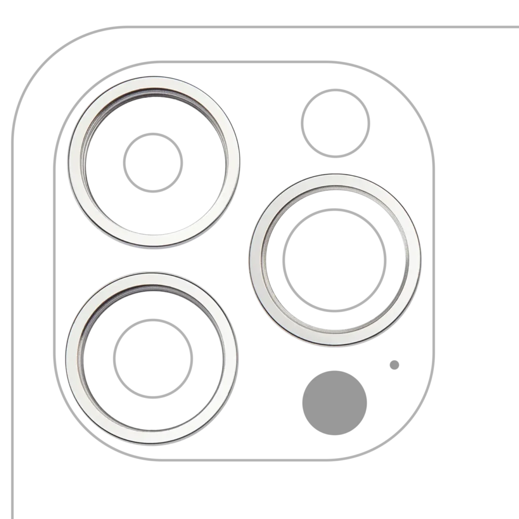 Back Camera Bezel Ring Only For iPhone 14 Pro / 14 Pro Max (Silver) (3 Piece Set)