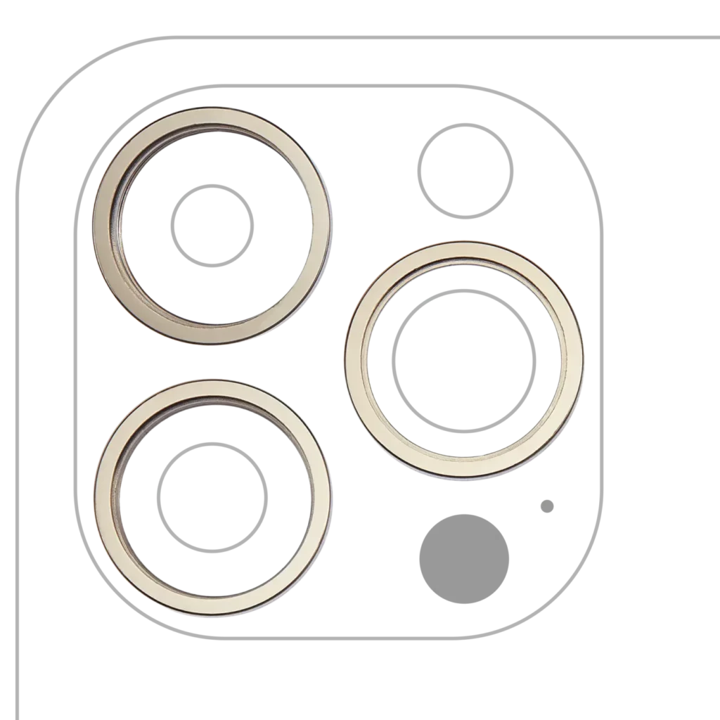 Back Camera Bezel Ring Only For iPhone 14 Pro / 14 Pro Max (Gold) (3 Piece Set)