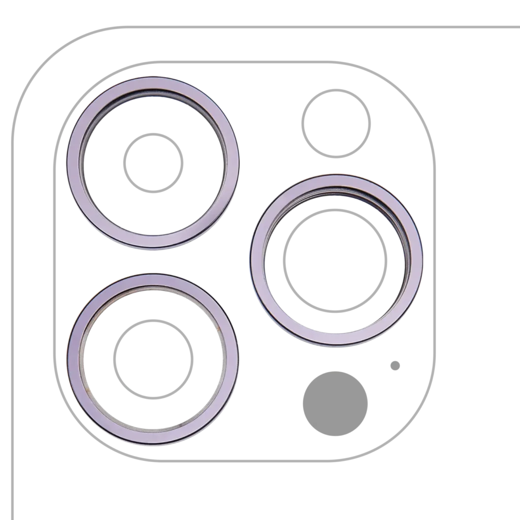 Back Camera Bezel Ring Only For iPhone 14 Pro / 14 Pro Max (Deep Purple) (3 Piece Set)