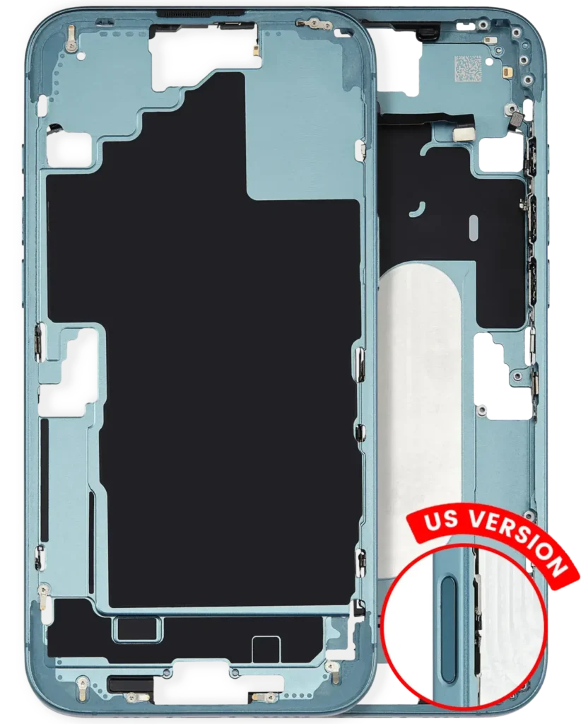 Mid-Frame Housing W/ Small Parts For iPhone 16 Plus (US Version) (Used OEM Pull: Grade A) (Teal)
