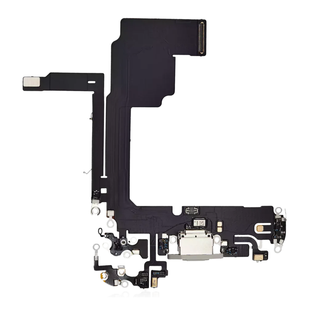 Charging Port Flex Cable For iPhone 15 Pro (Aftermarket Plus) (White Titanium)