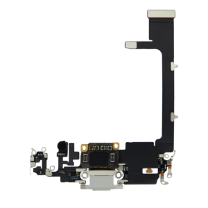 Charging Port Flex Cable With Board For iPhone 11 Pro (Used OEM Pull) (Silver)