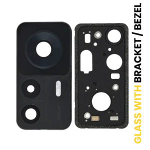 Back Camera Lens With Bracket / Bezel Fo Xiaomi 12T (2 Piece Set) (Black)