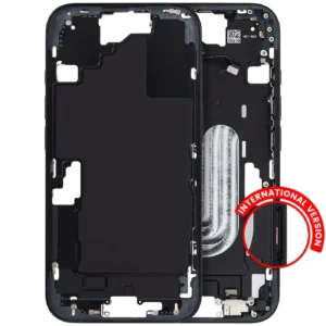 Mid-Frame Housing W/ Small Parts For iPhone 16 (EU / Global Version) (Used OEM Pull: Grade A) (Black)