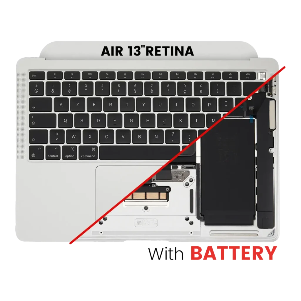 Top Case With Keyboard (ISO French) For Macbook Air 13" A2337 (2020) (Used OEM Pull: Grade A) (Silver)