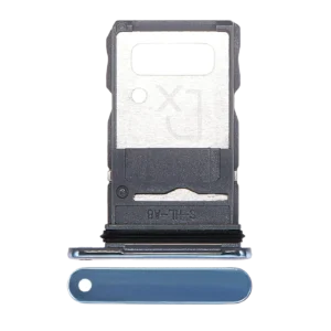 Single Sim Card Tray For Motorola Edge 20 Pro (XT2153-1 / 2021) (Blue Vegan Leather)