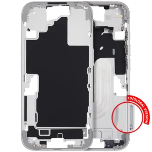 Mid-Frame Housing With Power And Volume Button For iPhone 16 (EU / Global Version) (Aftermarket Plus) (White)