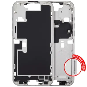 Mid-Frame Housing With Power And Volume Button For iPhone 16 Pro Max (EU / Global Version) (Aftermarket Plus) (White Titanium)