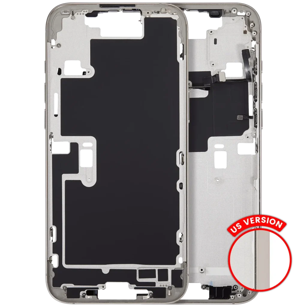 Mid-Frame Housing With Power And Volume Button For iPhone 16 Pro Max (US Version) (Aftermarket Plus) (Natural Titanium)