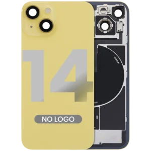 Back Glass w/ MagSafe Magnet & NFC & Flashlight Flex For iPhone 14 (Aftermarket) (No Logo) (Yellow)