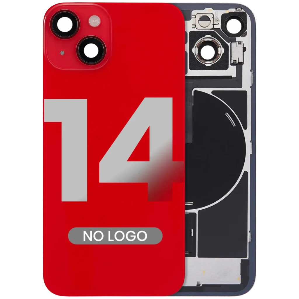 Back Glass w/ MagSafe Magnet & NFC & Flashlight Flex For iPhone 14 (Aftermarket) (No Logo) (Red)