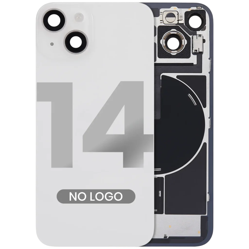 Back Glass w/ MagSafe Magnet & NFC & Flashlight Flex For iPhone 14 (Aftermarket) (No Logo) (Starlight)