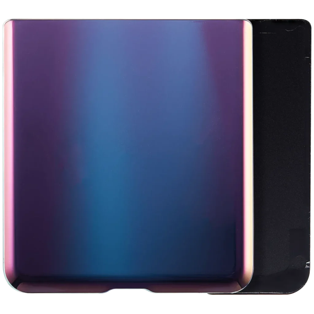 Bottom Back Cover Glass With Camera Lens For Samsung Galaxy Z Flip 4G (F700) / Z Flip 5G (F707) (Aftermarket Plus) (Mirror Purple)