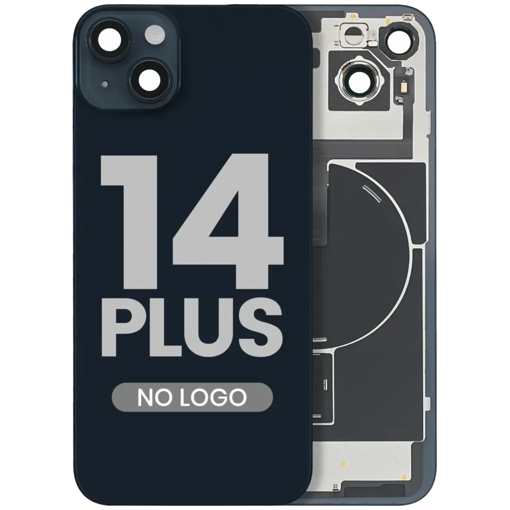 Back Glass w/ MagSafe Magnet & NFC & Flashlight Flex For iPhone 14 Plus (Aftermarket) (No Logo) (Midnight)