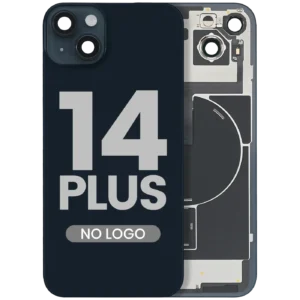 Back Glass w/ MagSafe Magnet & NFC & Flashlight Flex For iPhone 14 Plus (Aftermarket) (No Logo) (Midnight)