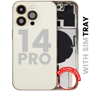 Back Housing W/ Small Parts For iPhone 14 Pro (EU / Global Version) (Used OEM Pull: Grade A) (Gold)