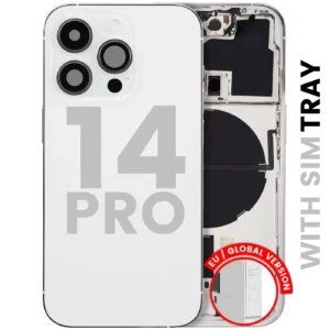 Back Housing W/ Small Parts For iPhone 14 Pro (EU / Global Version) (Used OEM Pull: Grade A) (Silver)