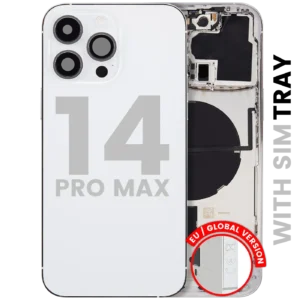 Back Housing W/ Small Parts For iPhone 14 Pro Max (EU / Global Version) (Used OEM Pull: Grade A) (Silver)