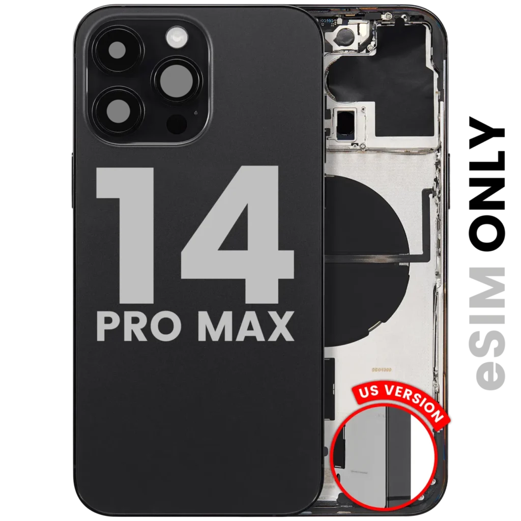 Back Housing W/ Small Parts For iPhone 14 Pro Max (US Version) (Used OEM Pull: Grade A) (Space Black)