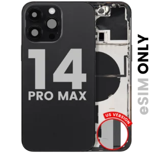 Back Housing W/ Small Parts For iPhone 14 Pro Max (US Version) (Used OEM Pull: Grade A) (Space Black)
