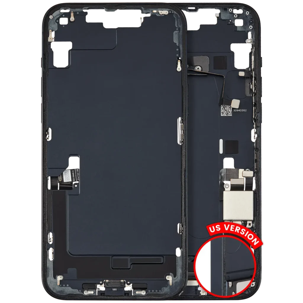 Mid-Frame Housing W/ Charging Port Flex & Small Parts For iPhone 14 Plus (US Version) (Used OEM Pull: Grade A) (Midnight)